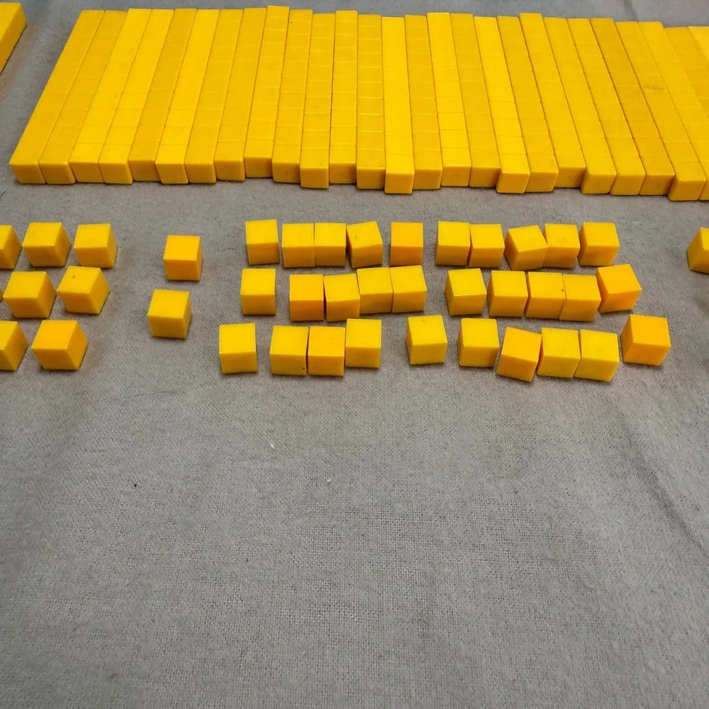 Base 10 Blocks Math Manipulatives Learning Set Cuisenaire Unit Cubes Rods Flats